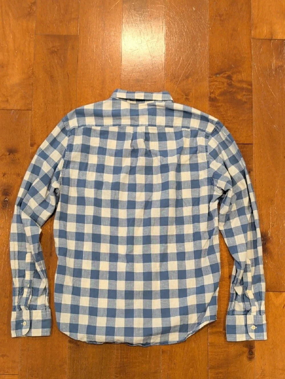 J. Crew Light Blue and White Gingham Button-Down Shirt